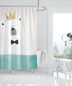 Cartoon Bear Shower Curtain Bathroom Decor