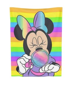 Cartoon Custom Name Cute Blanket Personalized Creative Disney Minnie Blanket Baby Birthday Gift Home Decor