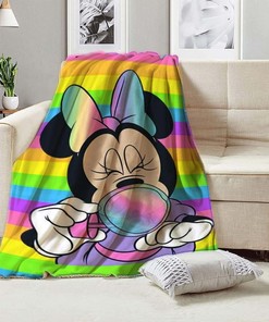 Cartoon Custom Name Cute Blanket Personalized Creative Disney Minnie Blanket Baby Birthday Gift Home Decor