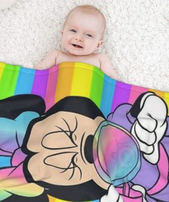 Cartoon Custom Name Cute Blanket Personalized Creative Disney Minnie Blanket Baby Birthday Gift Home Decor