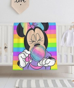 Cartoon Custom Name Cute Blanket Personalized Creative Disney Minnie Blanket Baby Birthday Gift Home Decor