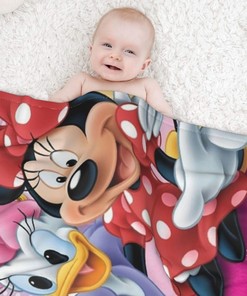 Cartoon Custom Name Cute Donald Duck Blanket Personalized Creative Disney Minnie Blanket Baby Birthday Gift Home Decor