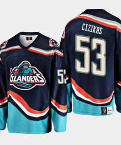 Casey Cizikas 53 New York Islanders Navy Reverse Retro 2.0 Jersey 2022-23