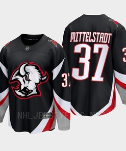 Casey Mittelstadt 37 Buffalo Sabres 2022-23 Goathead Third Premier Breakaway Player Jersey