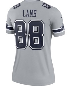 CeeDee Lamb 88 Dallas Cowboys Women's Inverted Legend Jersey - Gray