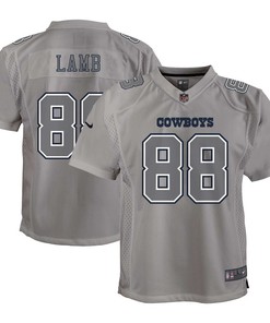 CeeDee Lamb 88 Dallas Cowboys Youth Atmosphere Game Jersey - Gray