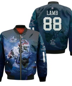 Ceedee Lamb 88 Dallas Cowboys Oklahoma Sooners 3D Bomber Jacket Model 1046