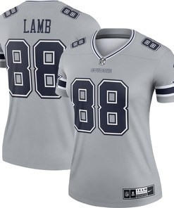 Ceedee Lamb Dallas Cowboys Womens Inverted Legend Jersey - Gray Nfl