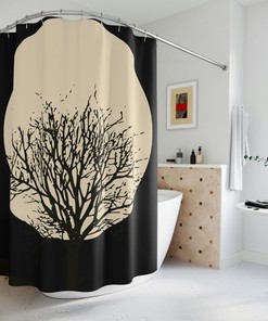 Celestial Boho Moon Shower Curtain for Chic Bathroom Decor 