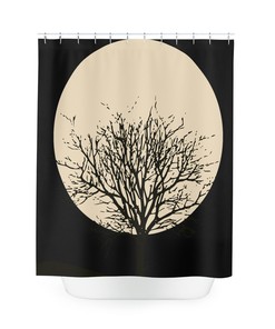 Celestial Boho Moon Shower Curtain for Chic Bathroom Decor