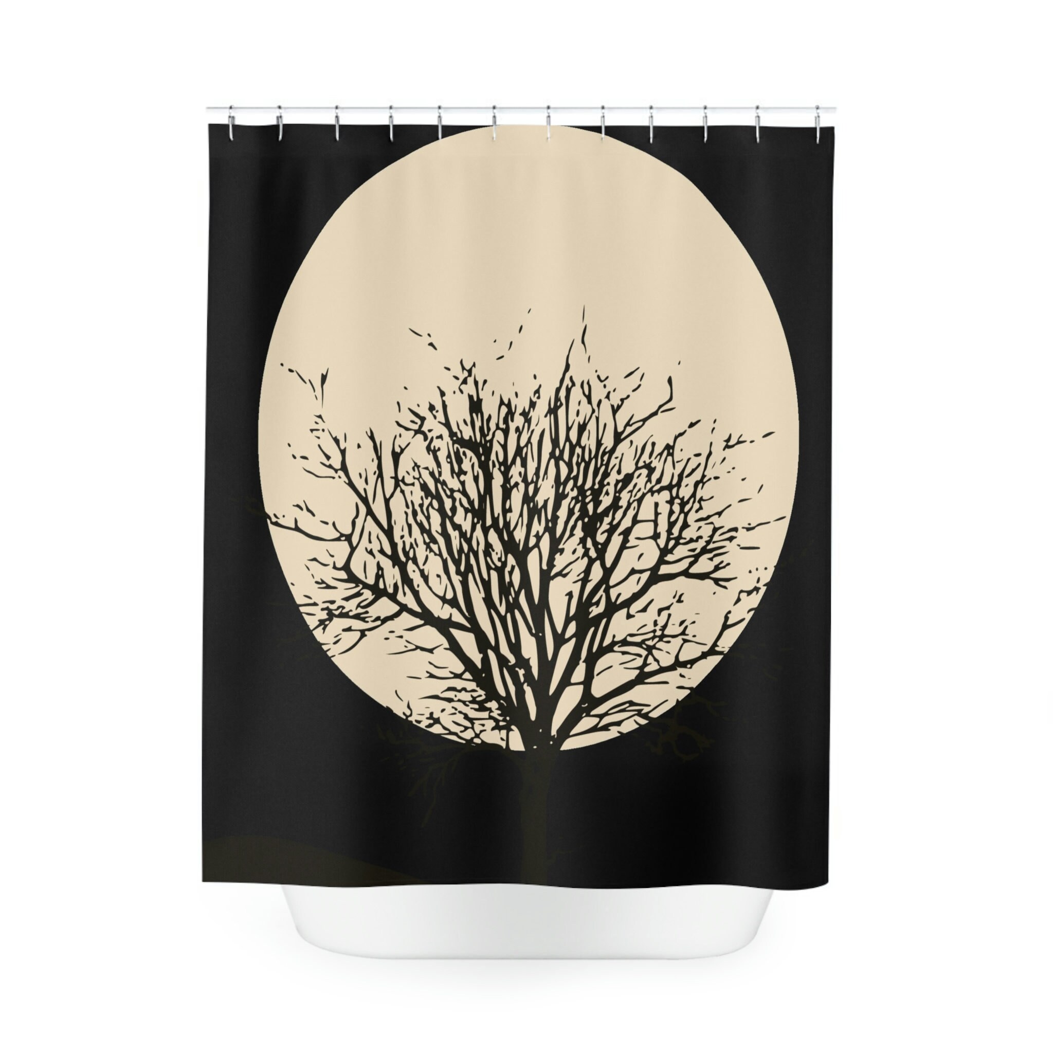 Celestial Boho Moon Shower Curtain for Chic Bathroom Decor