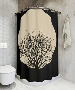 Celestial Boho Moon Shower Curtain for Chic Bathroom Decor