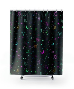 Celestial Shower Curtain - Astrology Bathroom Decor