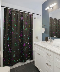 Celestial Shower Curtain - Astrology Bathroom Decor