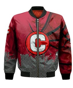 Centenary Gentlemen Bomber Jacket Basketball Net Grunge Pattern- NCAA