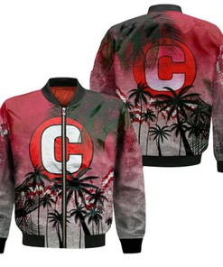 Centenary Gentlemen Bomber Jacket Coconut Tree Tropical Grunge - NCAA