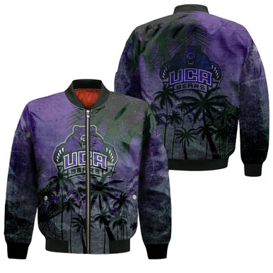 Central Arkansas Bears Bomber Jacket Coconut Tree Tropical Grunge - NCAA