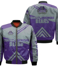 Central Arkansas Bears Football Bomber Jacket  - Stripes Cross Shoulders - NCAA