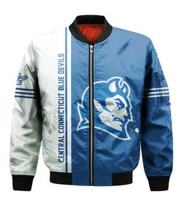Central Connecticut Blue Devils Bomber Jacket Half Style - NCAA