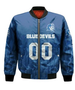 Central Connecticut Blue Devils Bomber Jacket Logo Sport Ombre  - NCAA