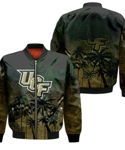 Central Florida Knights Bomber Jacket Coconut Tree Tropical Grunge - NCAA