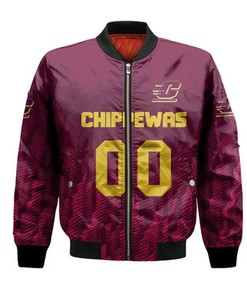 Central Michigan Chippewas Bomber Jacket Logo Sport Ombre  - NCAA