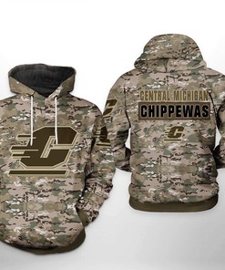 Central Michigan Chippewas NCAA Camo Veteran 3D Printed Hoodie/Zipper Hoodie