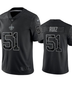 Cesar Ruiz 51 New Orleans Saints Black Reflective Limited Jersey - Men
