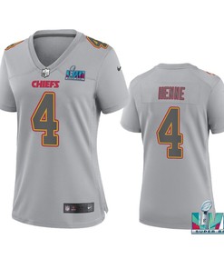 Chad Henne 4 Kansas City Chiefs Super Bowl LVII Atmosphere Jersey - Women Gray