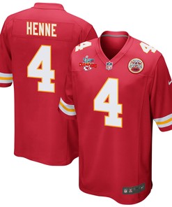 Chad Henne 4 Kansas City Chiefs Super Bowl LVII Champions 3 Stars Men Game Jersey - Red