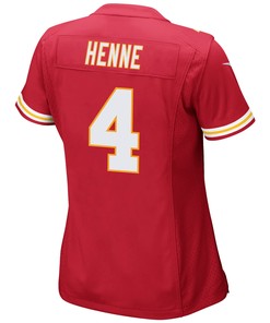 Chad Henne 4 Kansas City Chiefs Super Bowl LVII Champions 3 Stars Women Game Jersey - Red
