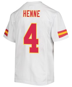 Chad Henne 4 Kansas City Chiefs Super Bowl LVII Champions 3 Stars Youth Game Jersey - White