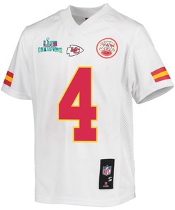 Chad Henne 4 Kansas City Chiefs Super Bowl LVII Champions Youth Game Jersey - White