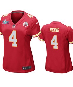 Chad Henne 4 Kansas City Chiefs Super Bowl LVII Game Jersey - Women Red