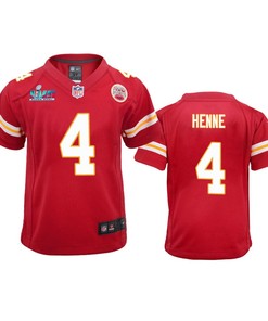 Chad Henne 4 Kansas City Chiefs Super Bowl LVII Game Jersey - Youth Red