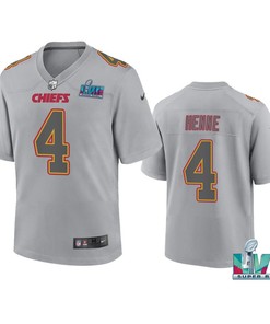 Chad Henne 4 Kansas City Chiefs Super Bowl LVII Youth Atmosphere Game Jersey - Gray