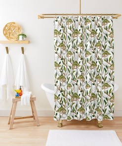 Chameleon Botanical Shower Curtain for Nature and Science Lovers