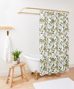 Chameleon Botanical Shower Curtain for Nature and Science Lovers