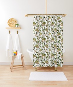 Chameleon Botanical Shower Curtain for Nature and Science Lovers