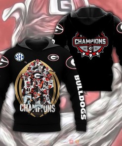 Champion Georgia Bulldogs Black 3D Hoodie