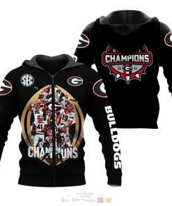 Champion Georgia Bulldogs Black 3D Hoodie