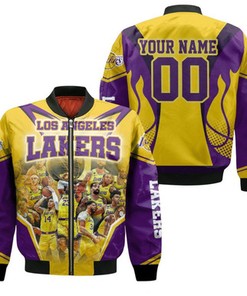 Champions Los Angeles Lakers Western Conference Personalized Bomber Jacket Model 1056