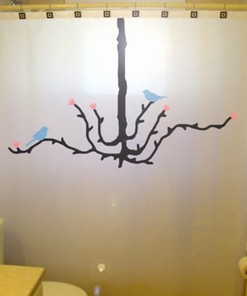 Chandelier Bird Shower Curtain, Home Bathroom Decor