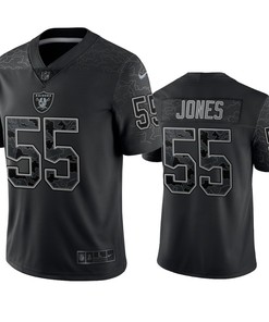 Chandler Jones 55 Las Vegas Raiders Black Reflective Limited Jersey - Men