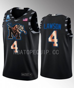 Chandler Lawson 4 Memphis Tigers Black Jersey Copper College Basketball