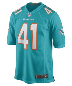 Channing Tindall Miami Dolphins Game Player Jersey - Aqua