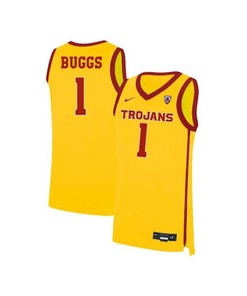 Charles Buggs 1 USC Trojans Elite Basketball Men Jersey - Yellow