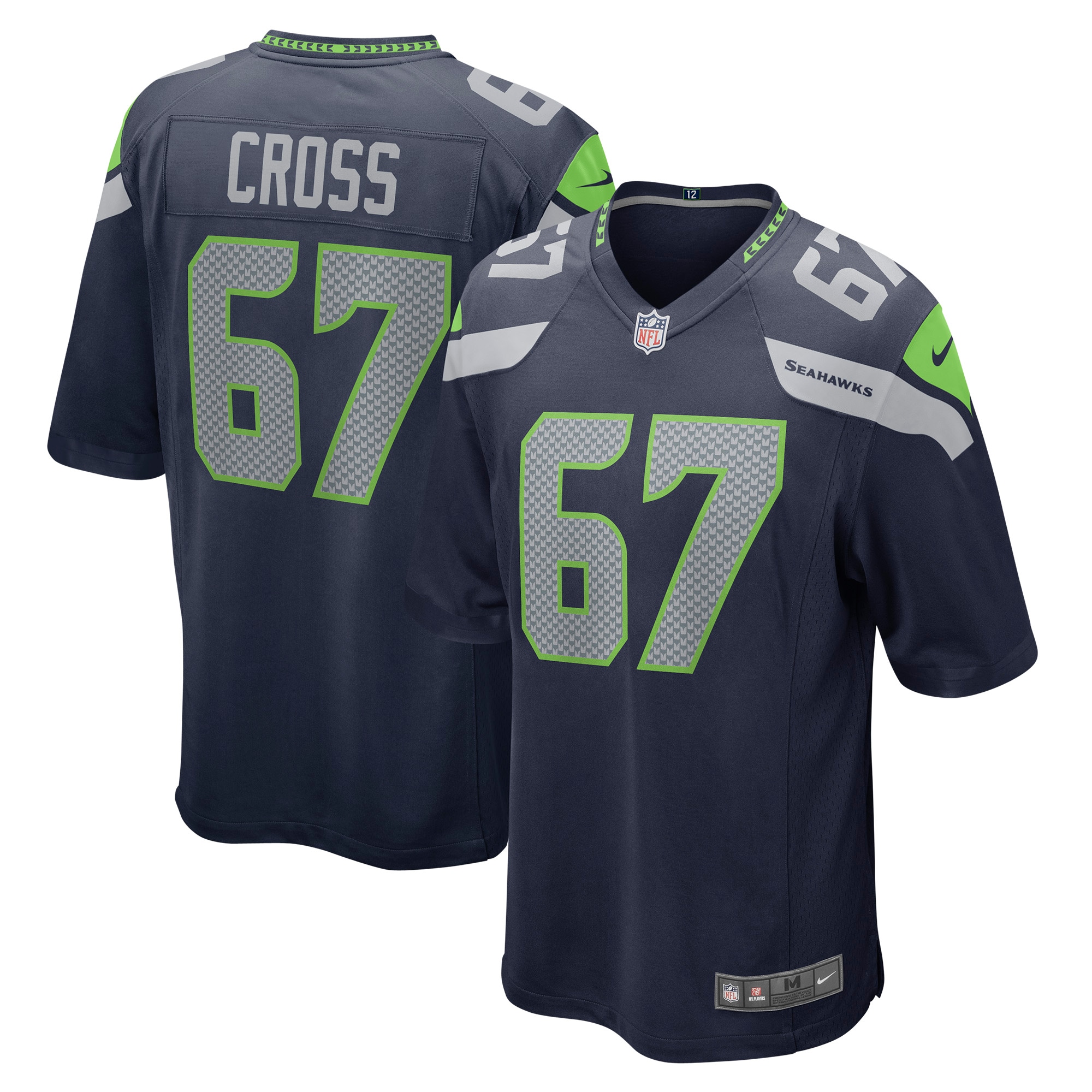 Charles Cross Seattle Seahawks 2022 Nfl Draft First Round Pick Game Jersey - College Navy