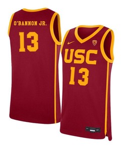 Charles OBannon Jr. 13 USC Trojans Elite Basketball Men Jersey - Red