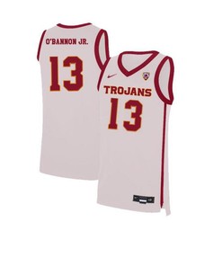 Charles OBannon Jr. 13 USC Trojans Elite Basketball Men Jersey - White